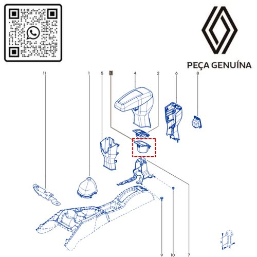 RN 41243R 996941243R Porta Copo Console Central Renault Sandero Logan -4-